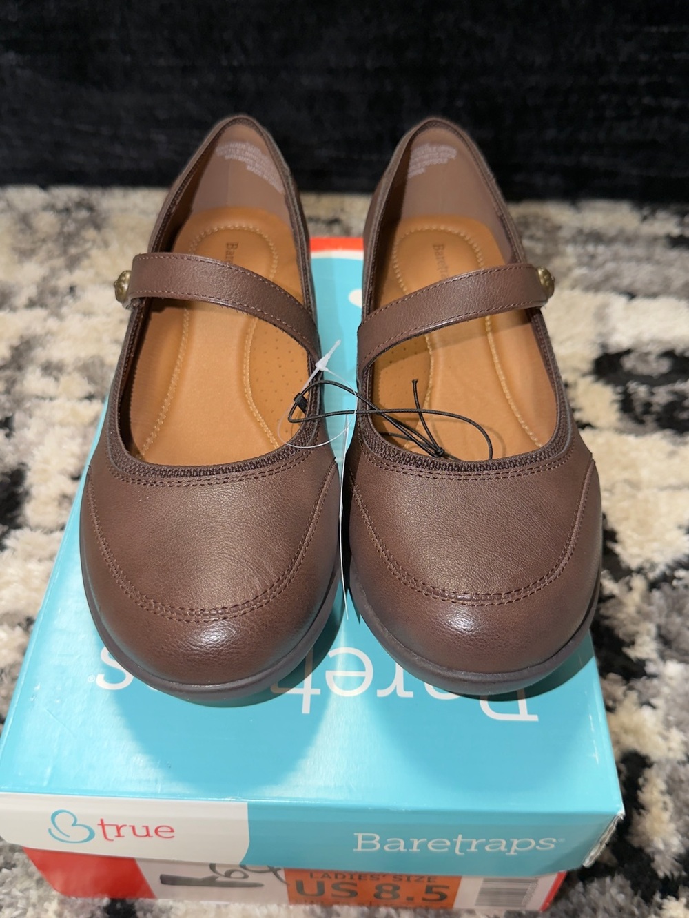 BareTraps Brown Mary Jane Flats with Strap